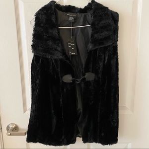 Black Faux Fur Vest